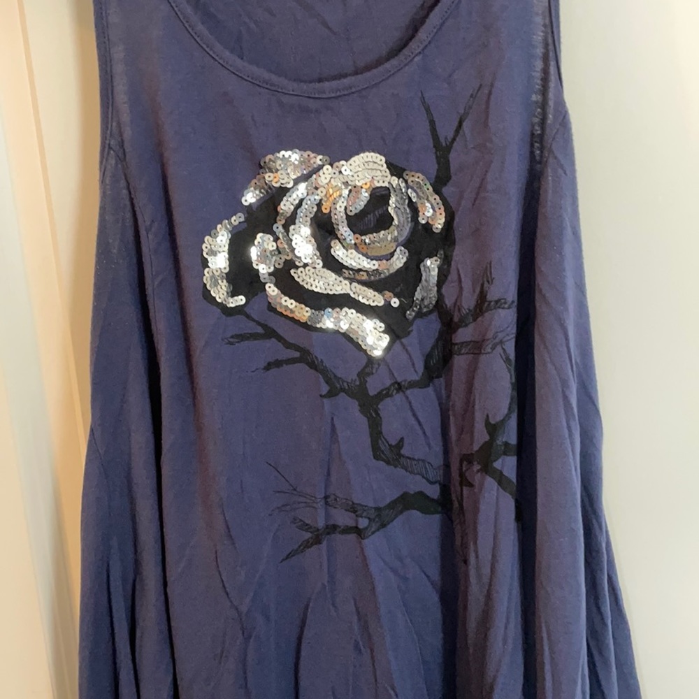 Sequin rose tank top